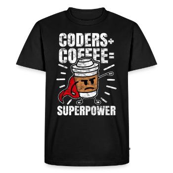 Programmeur café geek geek - T-shirt Premium bio Homme - noir - Devant - Nico (187cm)