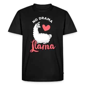 Lama - Llama / PAS DE DRAMA LAMA / Amour - T-shirt Premium bio Homme - noir - Devant - Nico (187cm)