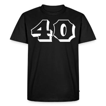 40 ans Numéro 40 Anniversaire - T-shirt Premium bio Homme - noir - Devant - Nico (187cm)