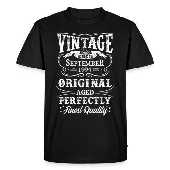 Millésime Fabriqué En 1994 Année Septembre 1994 - T-shirt Premium bio Homme - noir - Devant - Nico (187cm)