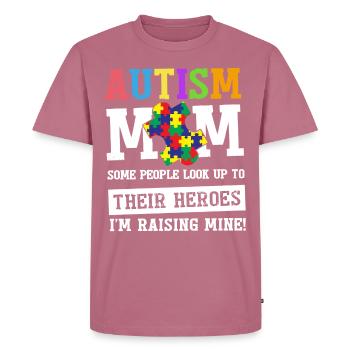 Autism Mom Shirt - Men's Premium Organic T-Shirt - mauve - Front - Nico (187cm)