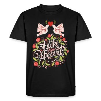 Love-Love Typography, Turtle Doves, Valentine's Day - Men's Premium Organic T-Shirt - black - Front - Nico (187cm)