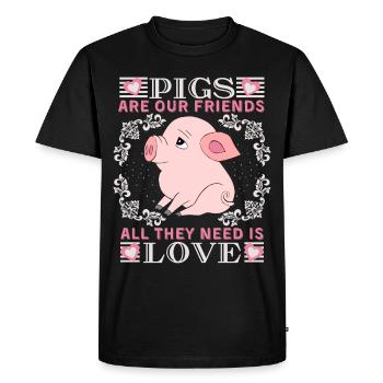 Cochon, porcelet-porcelet, drôle de dicton avec porcelet - T-shirt Premium bio Homme - noir - Devant - Nico (187cm)