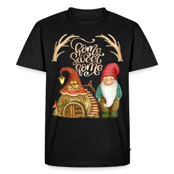 Nain Gnome, Maison naine, Contes de fées avec nains - T-shirt Premium bio Homme - noir - Devant - Nico (187cm)