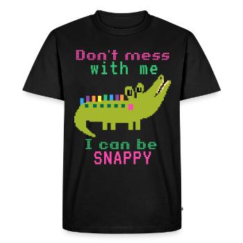 Crocodile crocodile, dicton drôle, jeu de mots - T-shirt Premium bio Homme - noir - Devant - Nico (187cm)