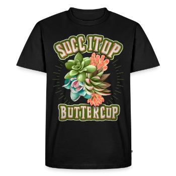 Succulentes, succulentes, dicton drôle, jeu de mots - T-shirt Premium bio Homme - noir - Devant - Nico (187cm)