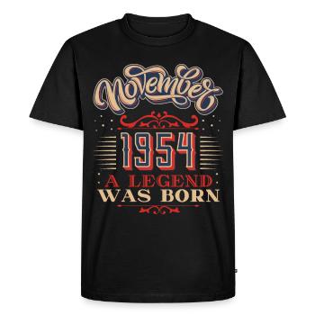 1954, birthday, November 1954, 11.1954, 11-1954 - Men's Premium Organic T-Shirt - black - Front - Nico (187cm)