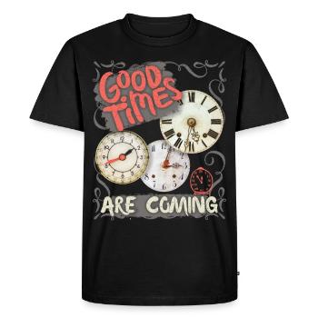 Dire avec montre, montre de poche, inspiration motivationnelle - T-shirt Premium bio Homme - noir - Devant - Nico (187cm)
