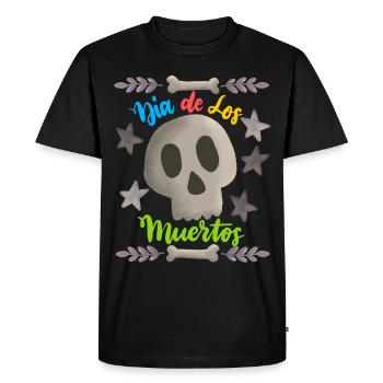 Dia-de-los-Muertos, Jour des Morts, Crâne de Sucre - T-shirt Premium bio Homme - noir - Devant - Nico (187cm)