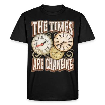 Dire avec montre, montre de poche, inspiration motivationnelle - T-shirt Premium bio Homme - noir - Devant - Nico (187cm)