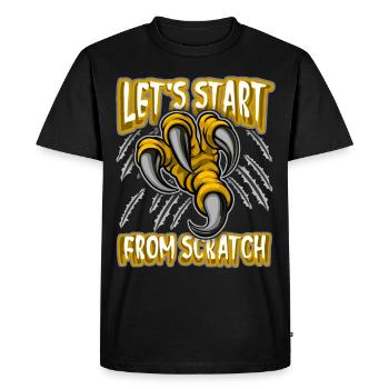 Griffe, griffe de dinosaure dicton drôle, jeu de mots - T-shirt Premium bio Homme - noir - Devant - Nico (187cm)