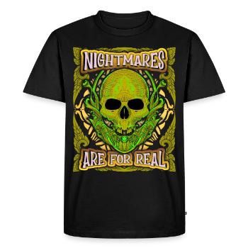 Crâne du Japon, Crâne d’horreur, Crâne d’Asie - T-shirt Premium bio Homme - noir - Devant - Nico (187cm)