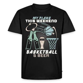 Basketball and beer funny saying, weekend - Men's Premium Organic T-Shirt - black - Front - Nico (187cm)