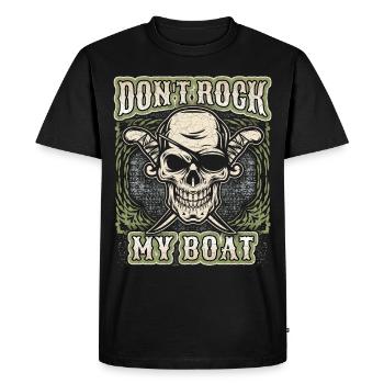 Laughing skull, skull, pirate skull - Men's Premium Organic T-Shirt - black - Front - Nico (187cm)
