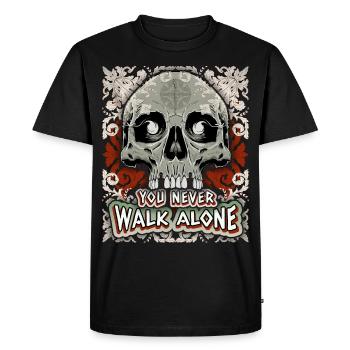 Crâne, motif baroque, drôle de dicton, gothique - T-shirt Premium bio Homme - noir - Devant - Nico (187cm)