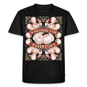 Producteur de tomates, potager, jardinier disant - T-shirt Premium bio Homme - noir - Devant - Nico (187cm)