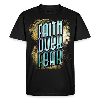 Christian Faith, Jesus Christ, Bible Proverb - Men's Premium Organic T-Shirt - black - Front - Nico (187cm)