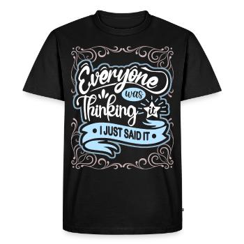 Dicton, lecture de l’, typographie de style vintage - T-shirt Premium bio Homme - noir - Devant - Nico (187cm)