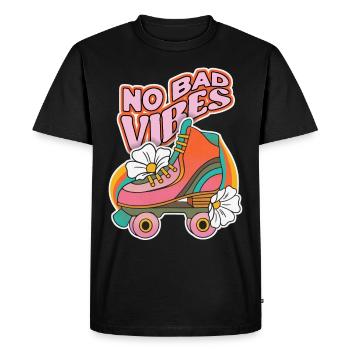 Patins à roulettes, patin à roulettes, design des années 70 - T-shirt Premium bio Homme - noir - Devant - Nico (187cm)