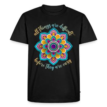 Mandala motivation, motivational saying, saying - Men's Premium Organic T-Shirt - black - Front - Nico (187cm)