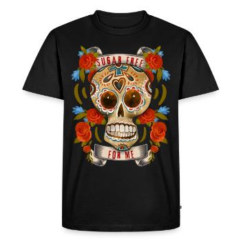 Sugar-Skull, drôle de crâne de sucre Sans sucre - T-shirt Premium bio Homme - noir - Devant - Nico (187cm)