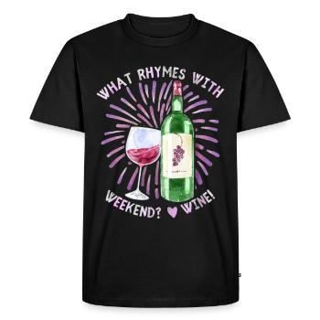 Vin, vin rouge, drôle de dicton pour les buveurs de vin - T-shirt Premium bio Homme - noir - Devant - Nico (187cm)