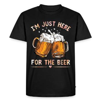 Buveur de bière drôle de dicton, verres à bière - T-shirt Premium bio Homme - noir - Devant - Nico (187cm)