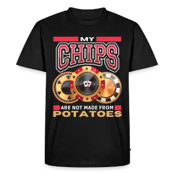 Jeu de poker, Jeu de poker, Joueur de poker, Jeux - T-shirt Premium bio Homme - noir - Devant - Nico (187cm)