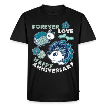Anniversaire de mariage, anniversaire, drôle de dicton avec hérisson - T-shirt Premium bio Homme - noir - Devant - Nico (187cm)