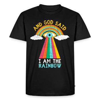 Chrétiens LGBTQ arc-en-ciel, disant la foi en Dieu - T-shirt Premium bio Homme - noir - Devant - Nico (187cm)