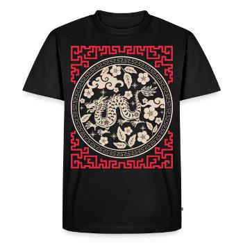 Horoscope chinois Chine Année du Dragon - T-shirt Premium bio Homme - noir - Devant - Nico (187cm)