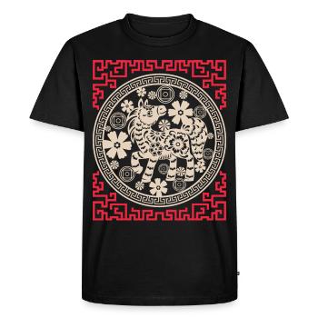 Horoscope chinois Chine Année du Cheval - T-shirt Premium bio Homme - noir - Devant - Nico (187cm)