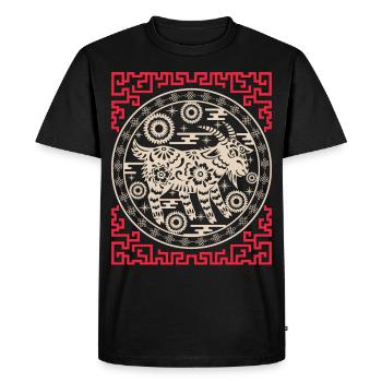 Horoscope chinois Chine Année de la Chèvre - T-shirt Premium bio Homme - noir - Devant - Nico (187cm)