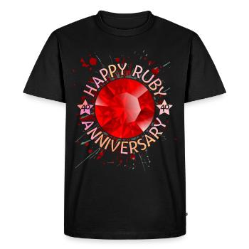 Mariage rubis, anniversaire de mariage 40 ans - T-shirt Premium bio Homme - noir - Devant - Nico (187cm)