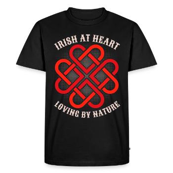 Nœud irlandais, celtique, cœur mandala, dire - T-shirt Premium bio Homme - noir - Devant - Nico (187cm)