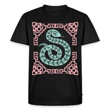 Année du Serpent, horoscope chinois Chine - T-shirt Premium bio Homme - noir - Devant - Nico (187cm)