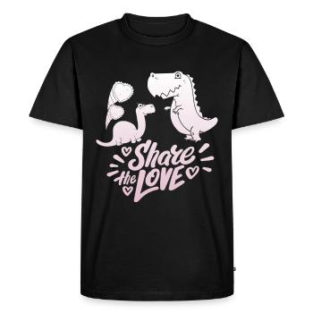 Drôle de dicton de la Saint-Valentin des dinosaures - T-shirt Premium bio Homme - noir - Devant - Nico (187cm)