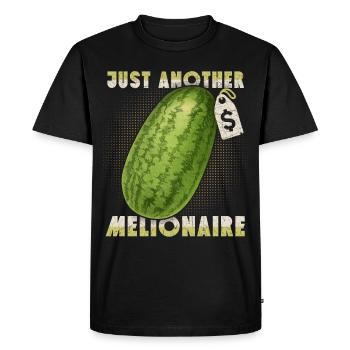 Watermelon funny saying Pun, Melionaire - Men's Premium Organic T-Shirt - black - Front - Nico (187cm)