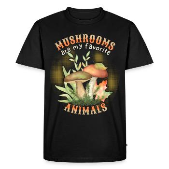 Champignons forestiers, champignons, drôle de dicton - T-shirt Premium bio Homme - noir - Devant - Nico (187cm)