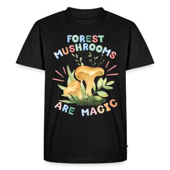 Champignons, champignons forestiers, drôle de dicton - T-shirt Premium bio Homme - noir - Devant - Nico (187cm)