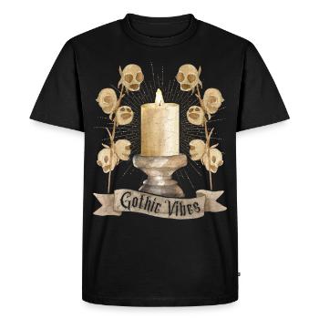Goth, Gothic-Vibes Crâne et Bougie - T-shirt Premium bio Homme - noir - Devant - Nico (187cm)