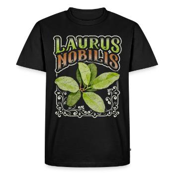 Feuille de laurier, feuille de laurier, Laurus-Nobilis - T-shirt Premium bio Homme - noir - Devant - Nico (187cm)
