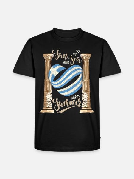 Sun and Sea Greece Holiday Ancient Ruins - Men's Premium Organic T-Shirt - black