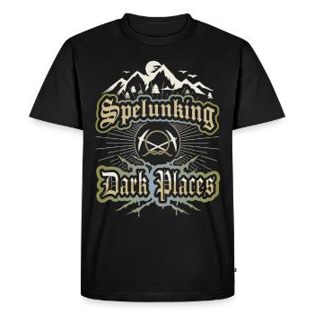 Speleology, saying for speleologists, spelunking - Men's Premium Organic T-Shirt - black - Front - Nico (187cm)