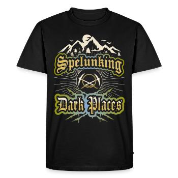 Saying for speleologists, spelunking, speleology, - Men's Premium Organic T-Shirt - black - Front - Nico (187cm)