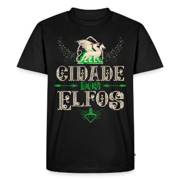 Boho cottagecore, Cité des elfes - T-shirt Premium bio Homme - noir - Devant - Nico (187cm)