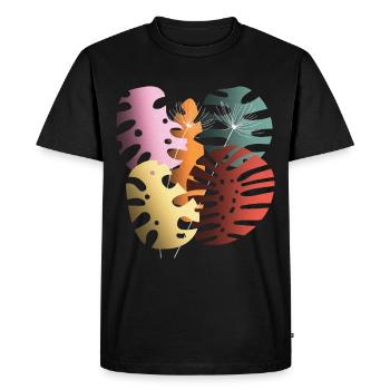 Monstera Leaves Boho Design Boho Monstera - Men's Premium Organic T-Shirt - black - Front - Nico (187cm)