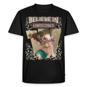 Fée de la forêt, Nymphe des bois, Noyau de fées, Dicton Elfe - T-shirt Premium bio Homme - noir - Devant - Nico (187cm)