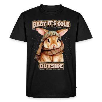Lapin lapin kawaii illustration drôle de dicton - T-shirt Premium bio Homme - noir - Devant - Nico (187cm)