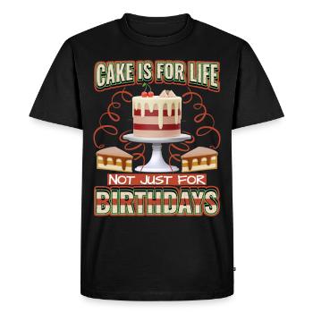 Anniversaire, gâteau d’anniversaire, gâteau 3D Dicton - T-shirt Premium bio Homme - noir - Devant - Nico (187cm)